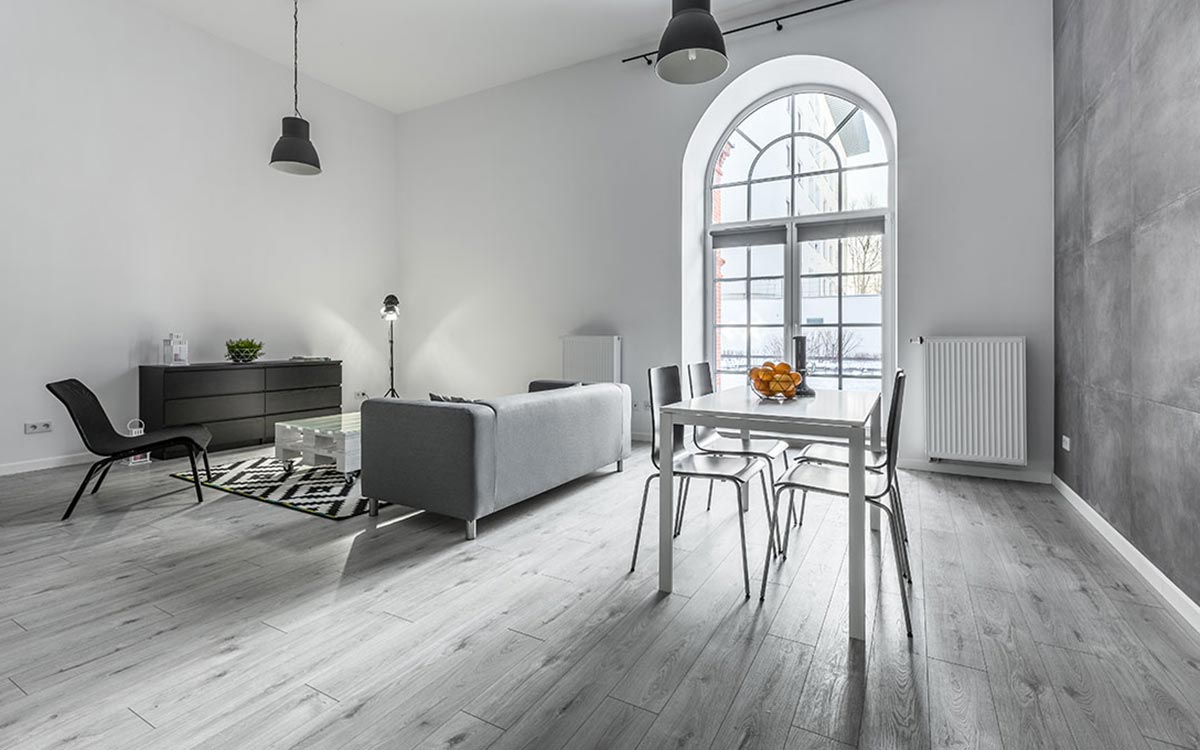 Sala da pranzo - parquet grigio