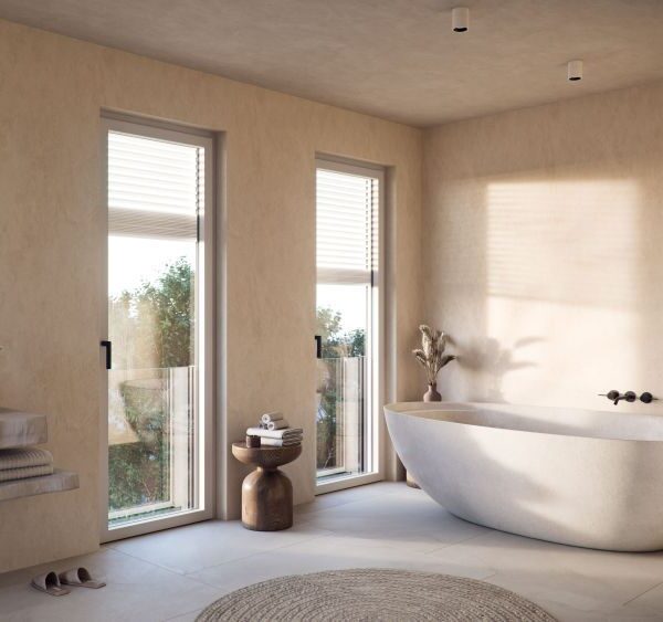 Finestre Prolux Più Oknoplast in bagno moderno con luce naturale