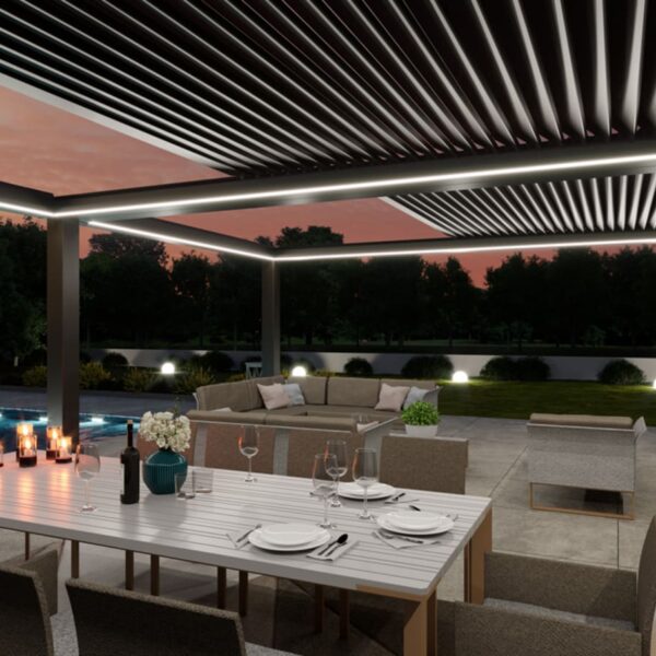 BT Group Pergomove: pergola bioclimatica con lamelle retraibili